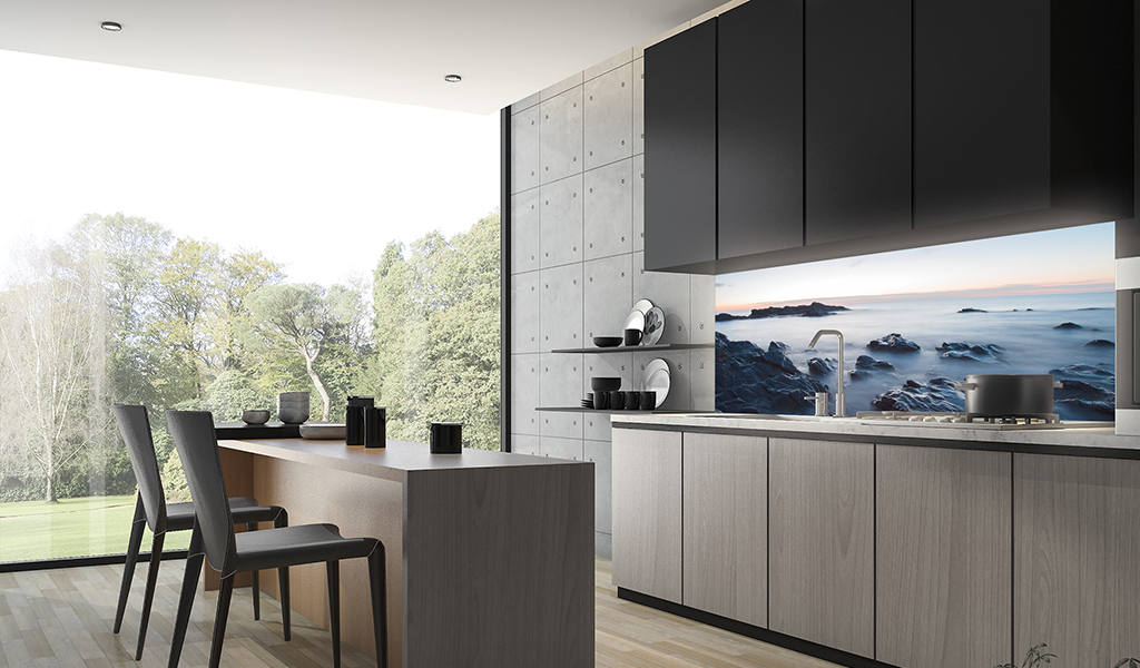 Glas in der Küche, Küchenrückwand LED-Screen