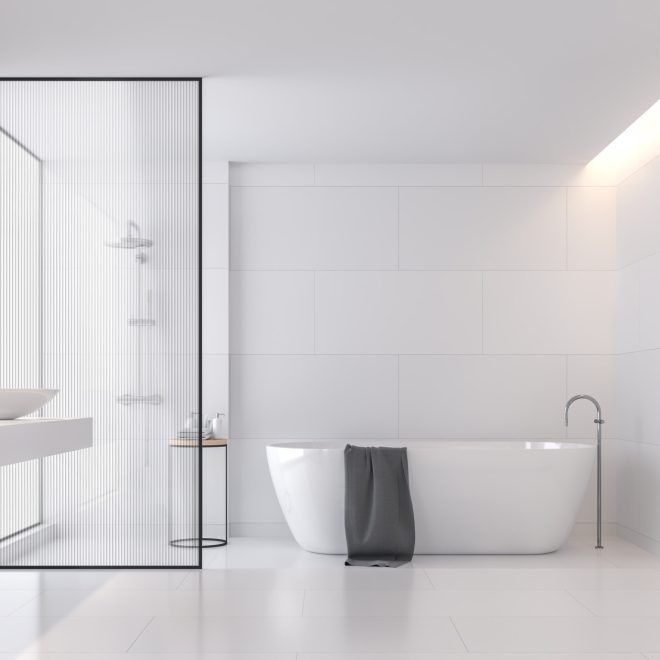 Glas im Bad, Madras transparent Duschwand